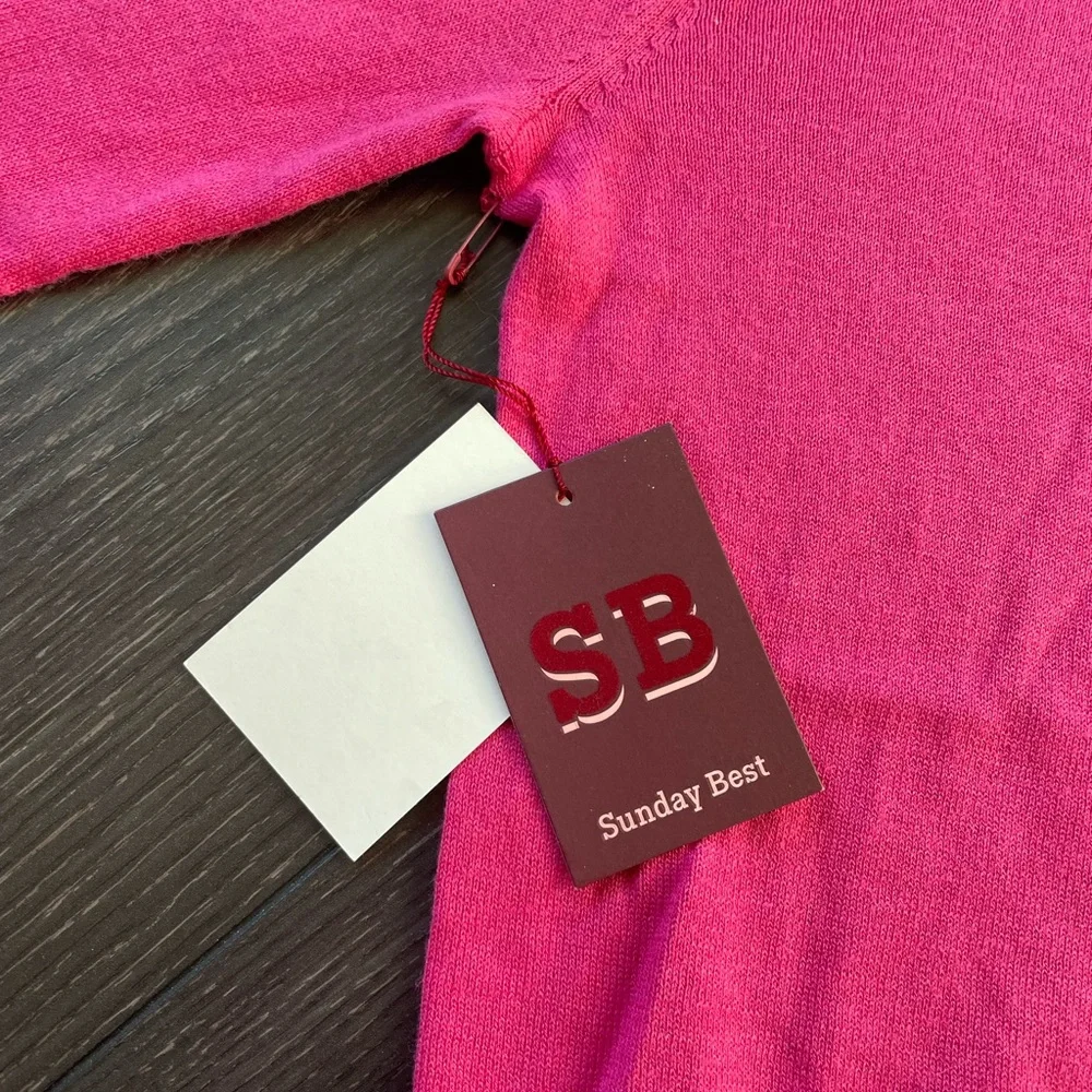 NWT Sunday Best Cashmere and Silk scalloped edge sweater - Picture 5 of 9